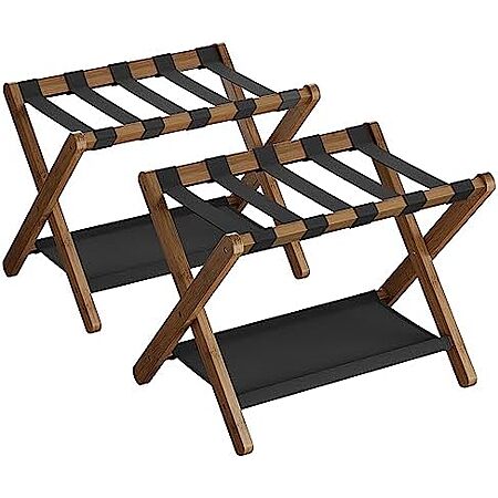 $33.99 | SONGMICS Bamboo Luggage Rack for Guest Room, Set of 2 at Amazon