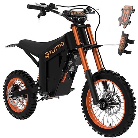 [AC] $999.00: Tuttio Electric Dirt Bike, 2000W/3000W, 220NM, 37MPH, Electric Bike, 48V 21AH Removable Battery with Hydraulic Brakes, Orange