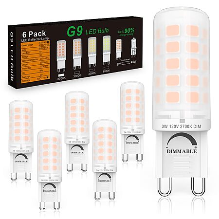 6-pack BAOMING G9 LED Bulb Dimmable 3W (40W Halogen Equivalent) - 2700K Warm White $5.50 + Free Shipping w/ Prime or on $35+