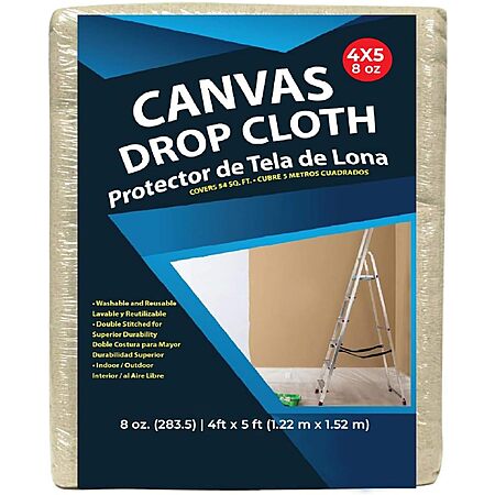 4x5-Foot Premium Cotton Canvas Drop Cloth $6.29