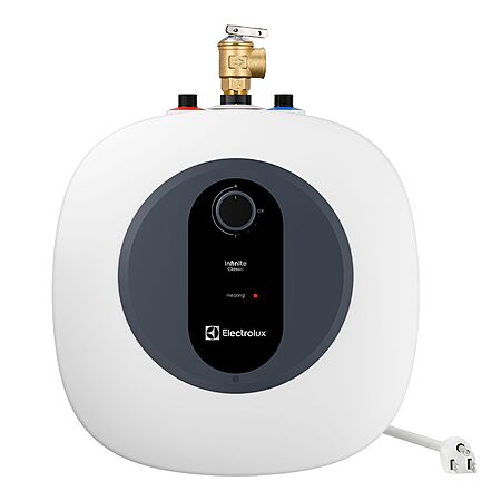 $195.99: Electrolux 2026 Early Release Mini Tank Water Heater Electric, 2.5 Gallon Under Sink Water Heater for Point of Use On Demand Hot Water, Shelf Wall or Floor Mounted