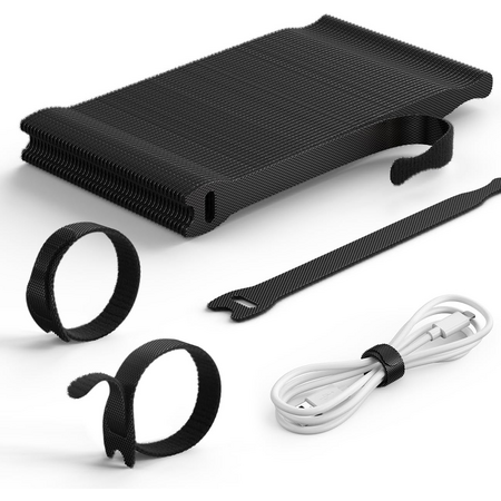 60PCS Reusable Cable Ties, Upgraded Tapered Tail for Effortless Threading, 6-Inch Durable Nylon Hook and Loop Cord Organizer Straps $5